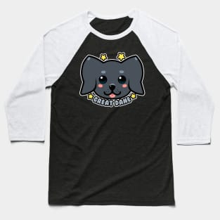 KAWAII Great Dane Dog Face Baseball T-Shirt